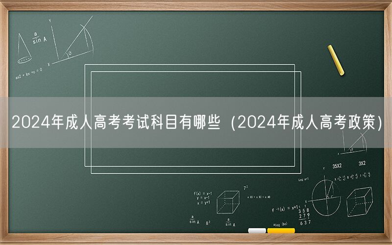 2024年成人高考考试科目及政策详解