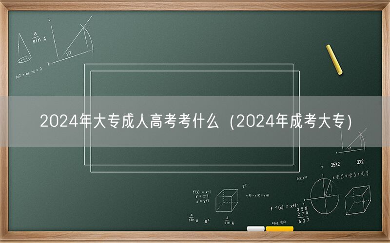 2024年大专成人高考考什么科目及内容（2024年成考大专）