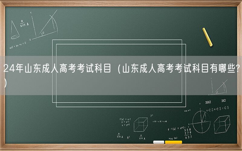 24年山东成人高考科目详解