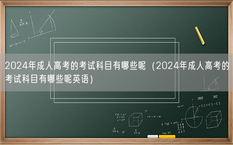 2024年成人高考科目一览（含英语）