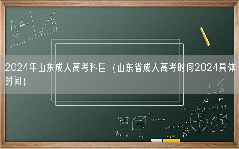 2024年山东成人高考科目及时间安排
