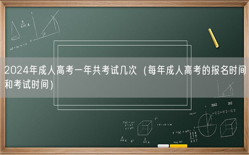 2024年成人高考次数及报名考试时间详解