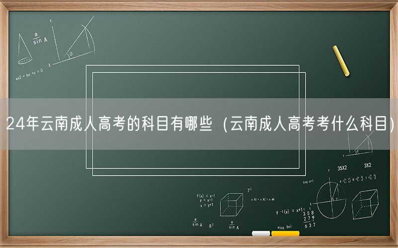24年云南成人高考科目概览（考试科目清单）