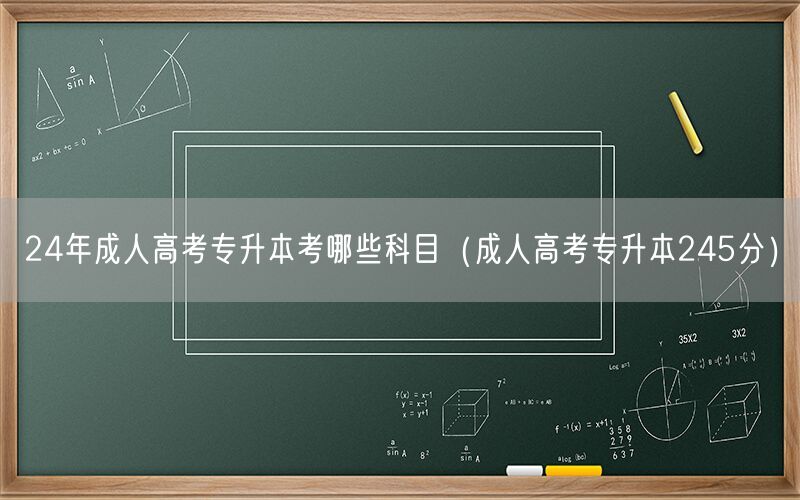24年成人高考专升本科目及245分达标策略