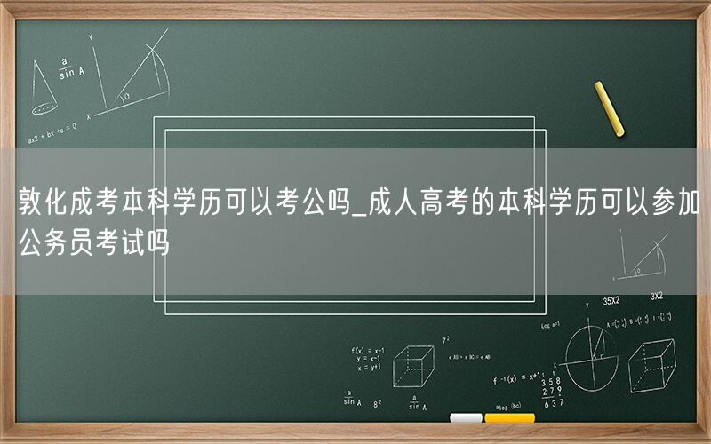 敦化成考本科可考公_成考本科学历公务员报考条件