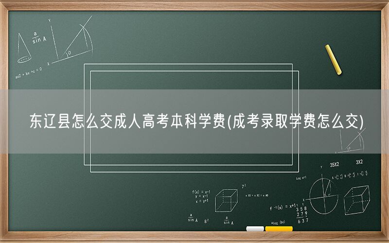 东辽县成人高考本科学费缴纳方式(成考录取后如何交费)